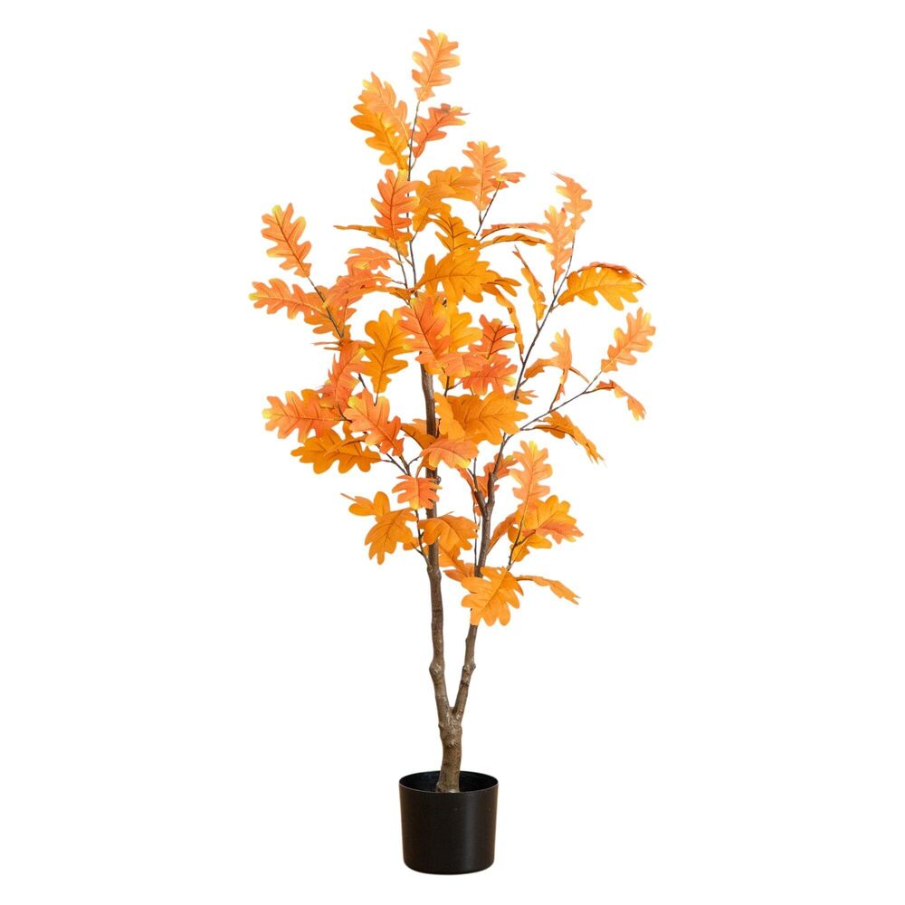 4396 4ft Artificial Autumn Oak Tree - Harvest Season Decor - Indoor Fall